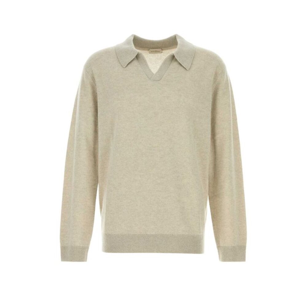 Le Kasha Men Sand Cashmere Gibson Sweater
